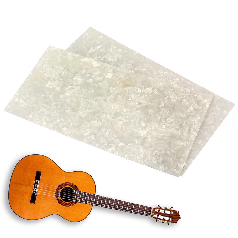2pcs White Pearl Celluloid Guitar Head Veneers Shell Sheets Guitar Parts