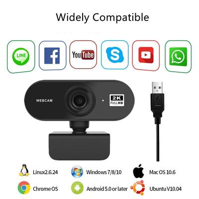 2K 1080P počítačová kamera s vysokým rozlišením, mini plug and play ovladač vestavěný mikrofon zdarma, objektiv pro videohovory, kamera pro živé vysílání, USB pro fotografování