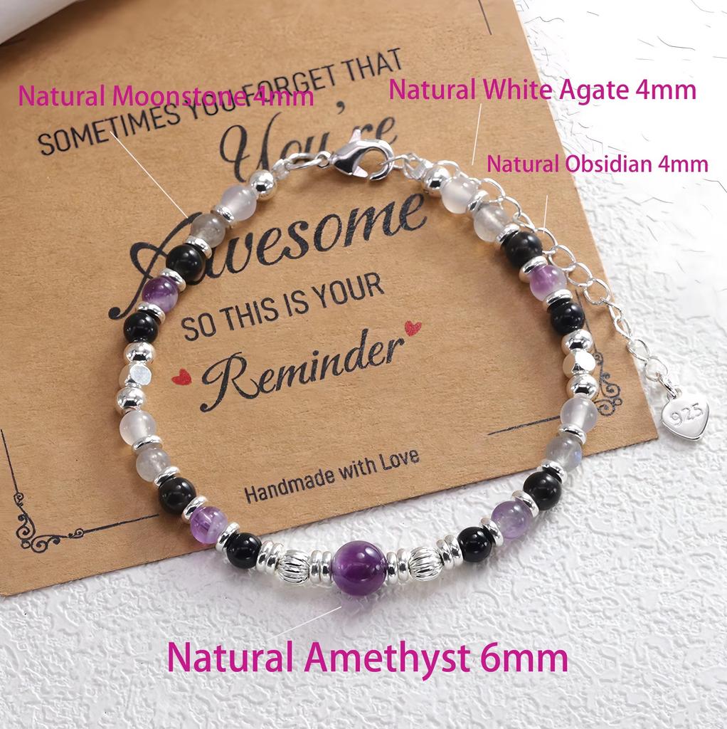 PANJBJ 925 Sterling Silver Red Agate Bead Bracelet for Women Fish Shape Retro Bead Design Versatile Jewelry Gifts Dropshipping