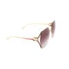 GUCCI Windproof Thin Temples Alloy Irregular Sunglasses Women's Gold