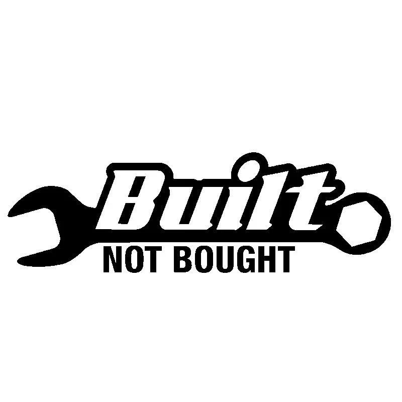Funny Built NOT Bought Reflective Car Wrench Sticker Black