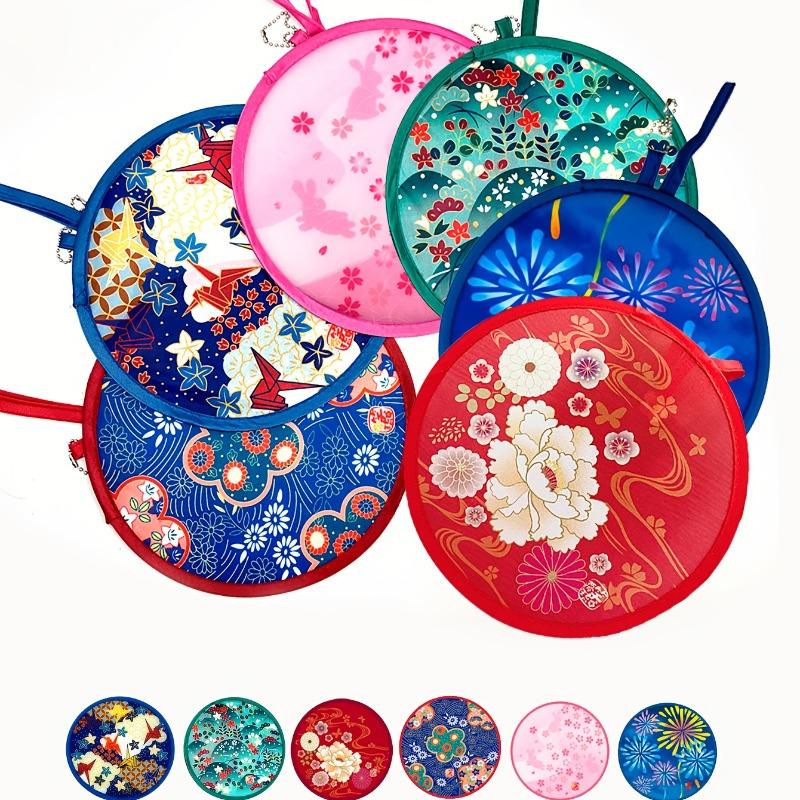 

Portable Folding Fan - Compact Travel Fan with Floral patterns, Lightweight Fabric for Home, Office, Parties, Outdoor 1pc
