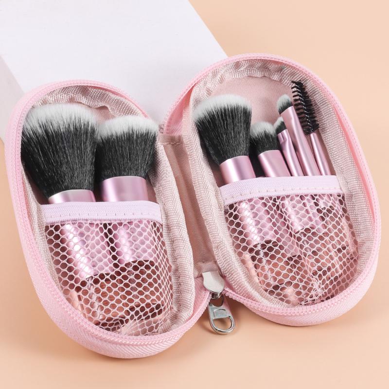 10/12Pcs Mini Makeup Brush Set Powder Eyeshadow Foundation Blush Blender Concealer Beauty Portable Makeup Tool Brush Travel Kit