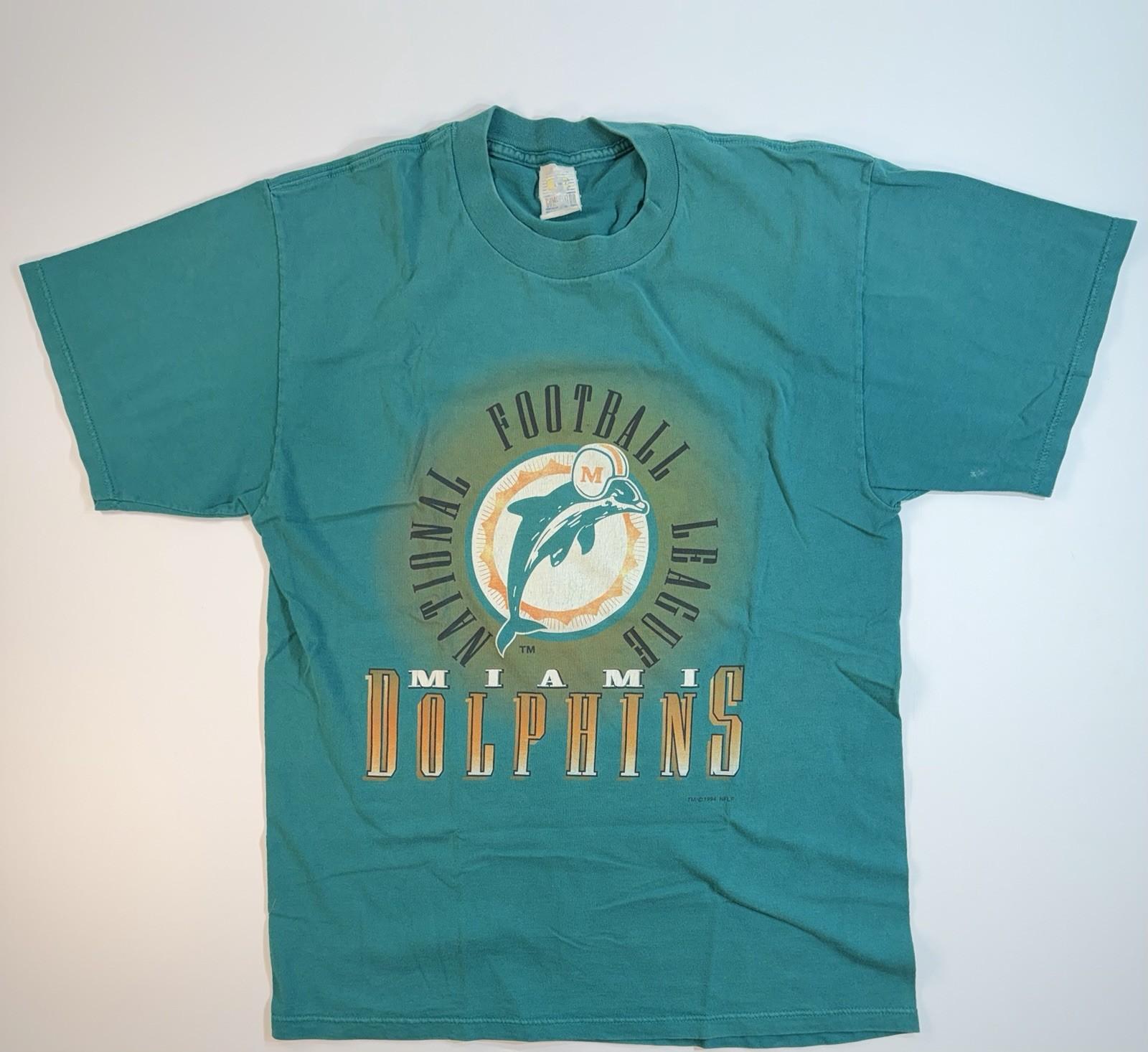 Vintage 90s Miami Dolphins T Shirt NFL Football Logo USA Tee Mens L Unisex T-Shirt L