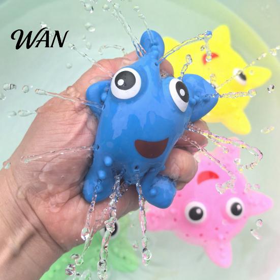 Water Toys For Squeezing Starfish Squirter for Kids Soft TPR Bath Pool Toy Cute Marine Animal Tactile Shape Squeeze to Spray Fun Summer Beach