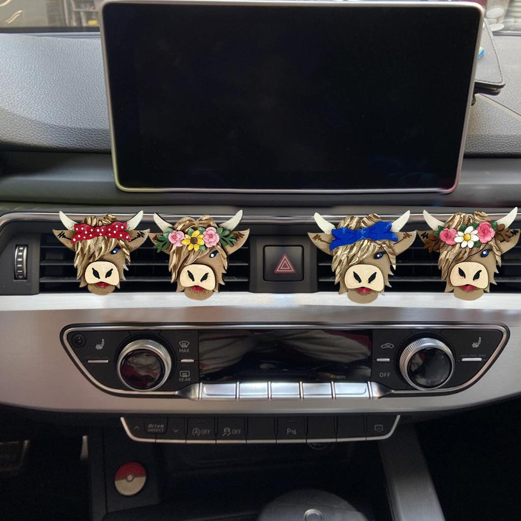 Colorful Bow Cow Shaped Aroma Vent Car Love  Stone Creative Perfume Car Diffuser Perfume Clip Conditioning Car Interior Accessories