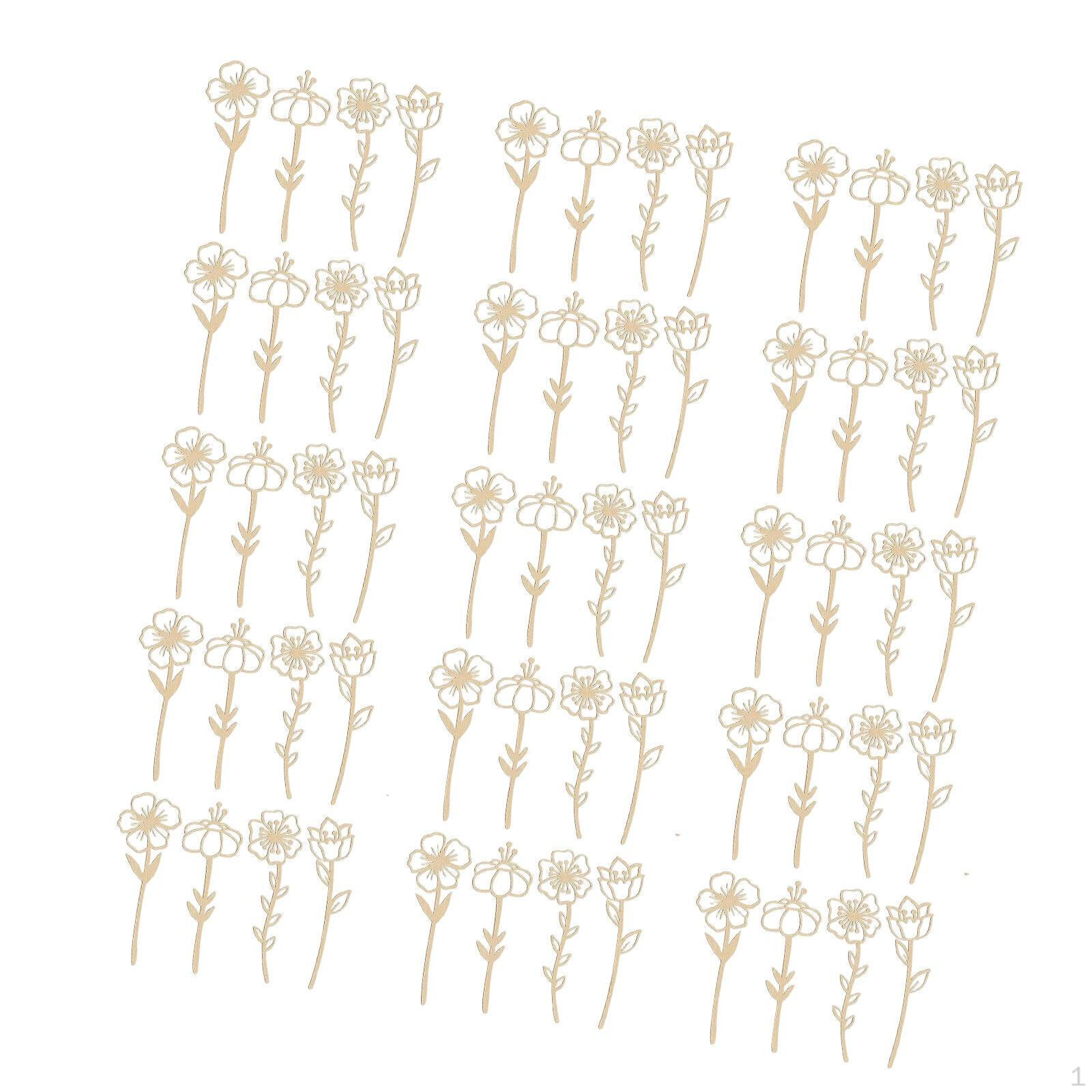 

Набор для самостоятельного изготовления деревянного цветочного декора из 60 штук для поделок, композиций, живых цветов, вечеринок Style D