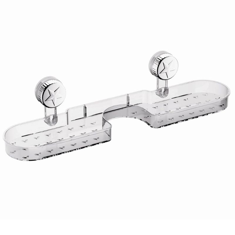 

Suction Cup Shower Caddys,Bath Organizers with Large Capacity,No Drilling Bathroom Organizer Shelves Kitchen Spice Racks прозрачный белый