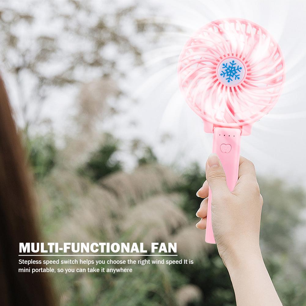 Portable Mini Desktop Air Cooler Folding Fan Handheld USB Rechargeable Fan Outdoor Travel Sports Fan Three-Speed Adjustable
