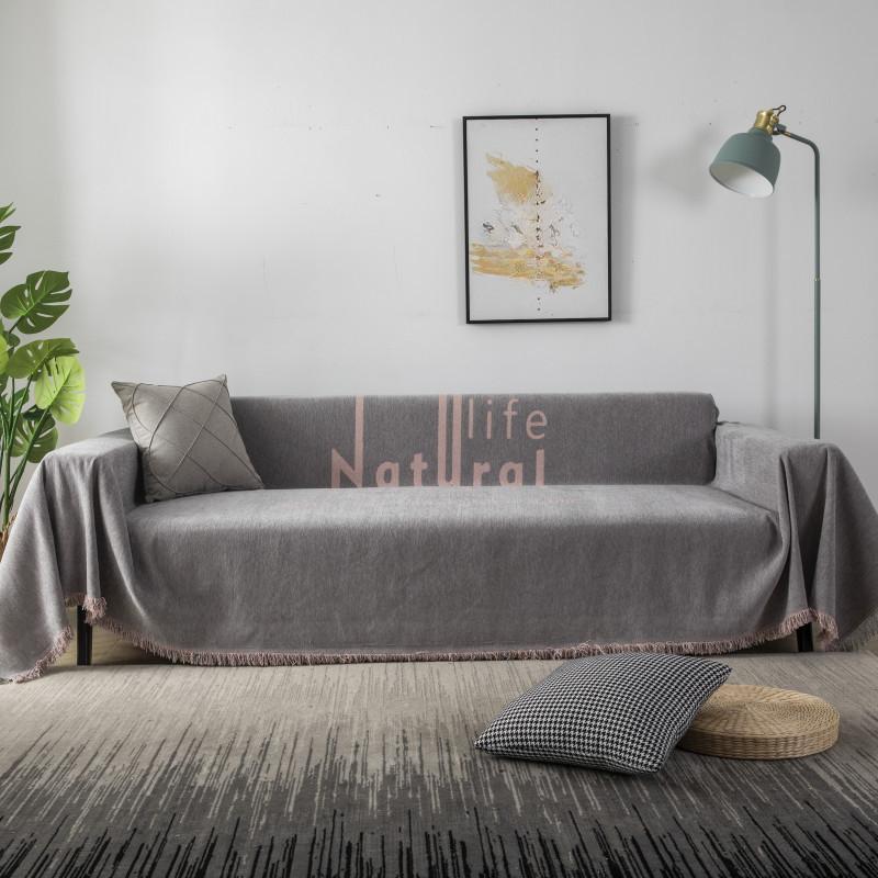 

Четыре сезона Универсальный чистый цвет шенилла с принтом букв Полотенце Nordic Simple Нескользящий чехол для дивана Полотенце с полным покрытием 130*180