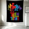 Teen Titans Wall Tapestry Aesthetic Wall Hanging Printed Fabric Blanket Decorative Tapestries For Bedroom Living Room Home Decor