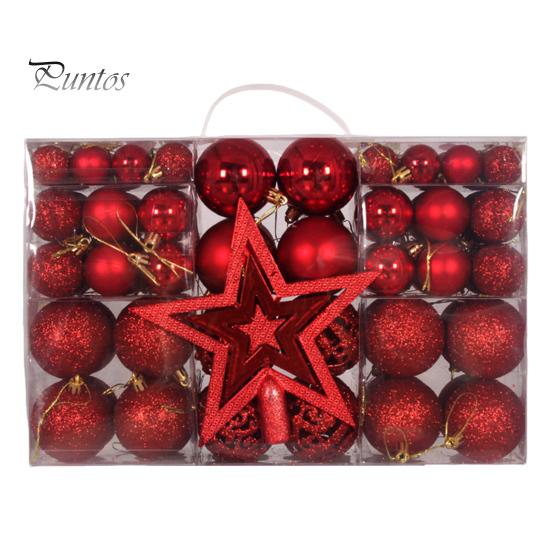 

101 шт. набор рождественских шаров, небьющиеся елочные украшения, сверкающие рождественские шары с верхушкой на елку в виде звезды для праздничного декора красный