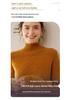 Twisted Flower Half-High Collar Cashmere Knit Sweater - Women's Loose Solid Color Casual Pullover, Long Sleeve Warm Top