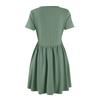 Women's Summer Casual Short Sleeve Dress U Neck A Line Pleated Swing Dresses Basic Short Dress With Pockets