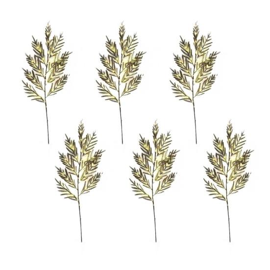 Yousheng Lighted Christmas Norfolk Pine Branches Battery Operated Pre-Lit Pine Stems Artificial Pines Needles Branches for DIY Wreaths Vase Indoor