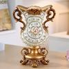 European Retro Resin Double Ear Vase, Three-dimensional Dried Flower Arrangement, Living Room, Office Decoration, Home Decor
