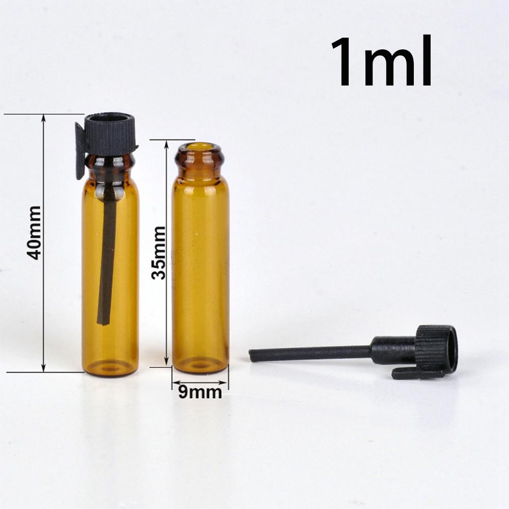 

1 мл 2 мл Стеклянный мини флакон для духов Янтарный Пустой флакон для духов Флакон для образцов эфирных масел Крошечный контейнер для косметики 50pcs