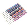 9pcs Crochet Hooks Ergonomic Design Attractive Colors Soft Pottery Handle DIY Making Aluminum