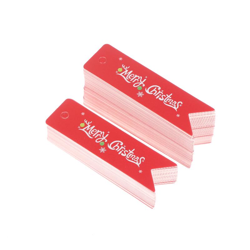 100Pcs Christmas Gift Tags Holiday Present Labels With Merry Christmas Lettering Design Decorative Hanging Tags