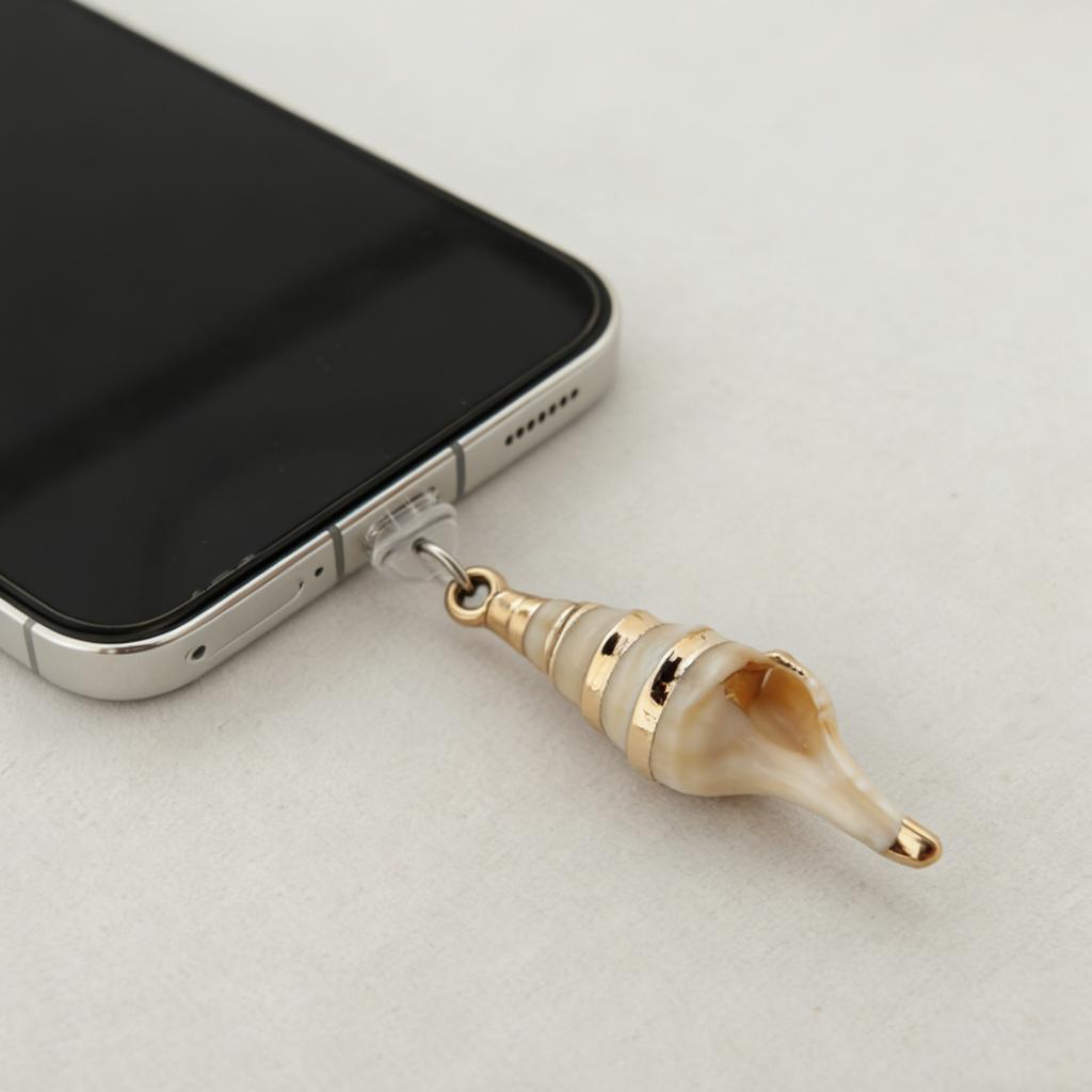 Ocean-Themed Conch-Shaped 3D Phone Dust Plug, Adds a Light Luxury Ocean Atmosphere to Electronic Devices for Daily Use