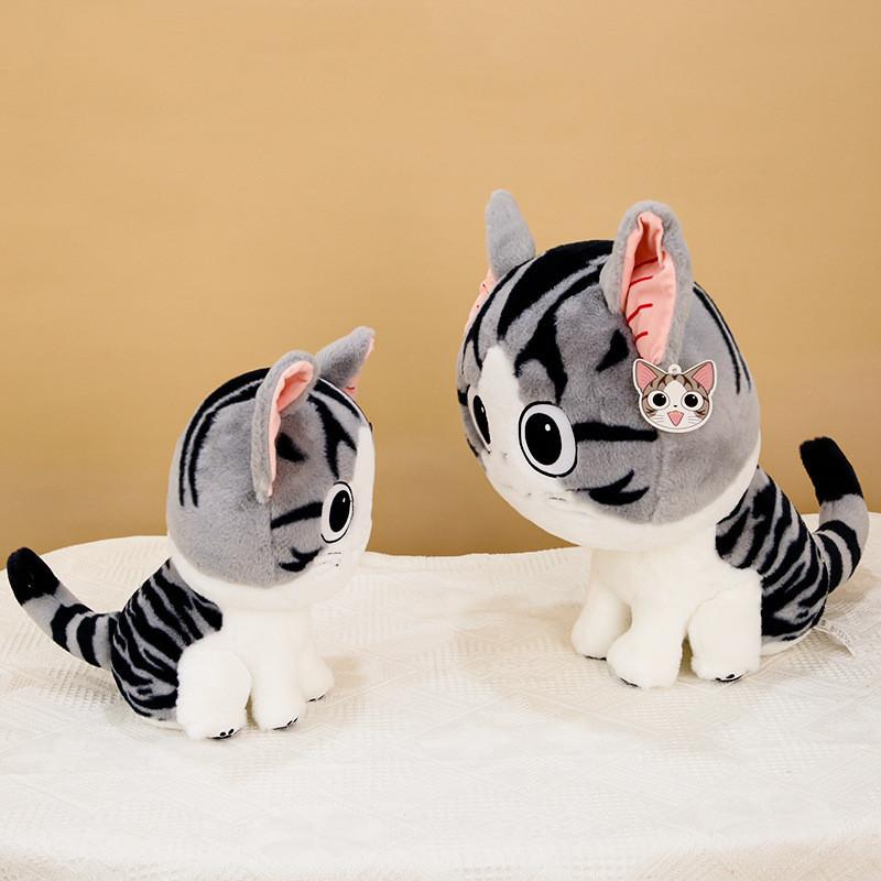 Authentic Cheese Cat Cartoon Super Cute Cat Plush Doll Healing Series Kitten Stuffed Doll Gift For Girls Birthday Gift Girlfriend 24cm