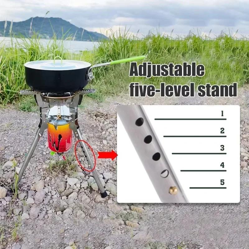 BRS-69/BRS-69A Outdoor Gas Stove 4360W Camping Stove Propane Stove Burner Stand Gas Adjustable Height Foldable Picnic Gas Stove