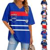 Women's V-Neck France Soccer Fan Top with Print for Day