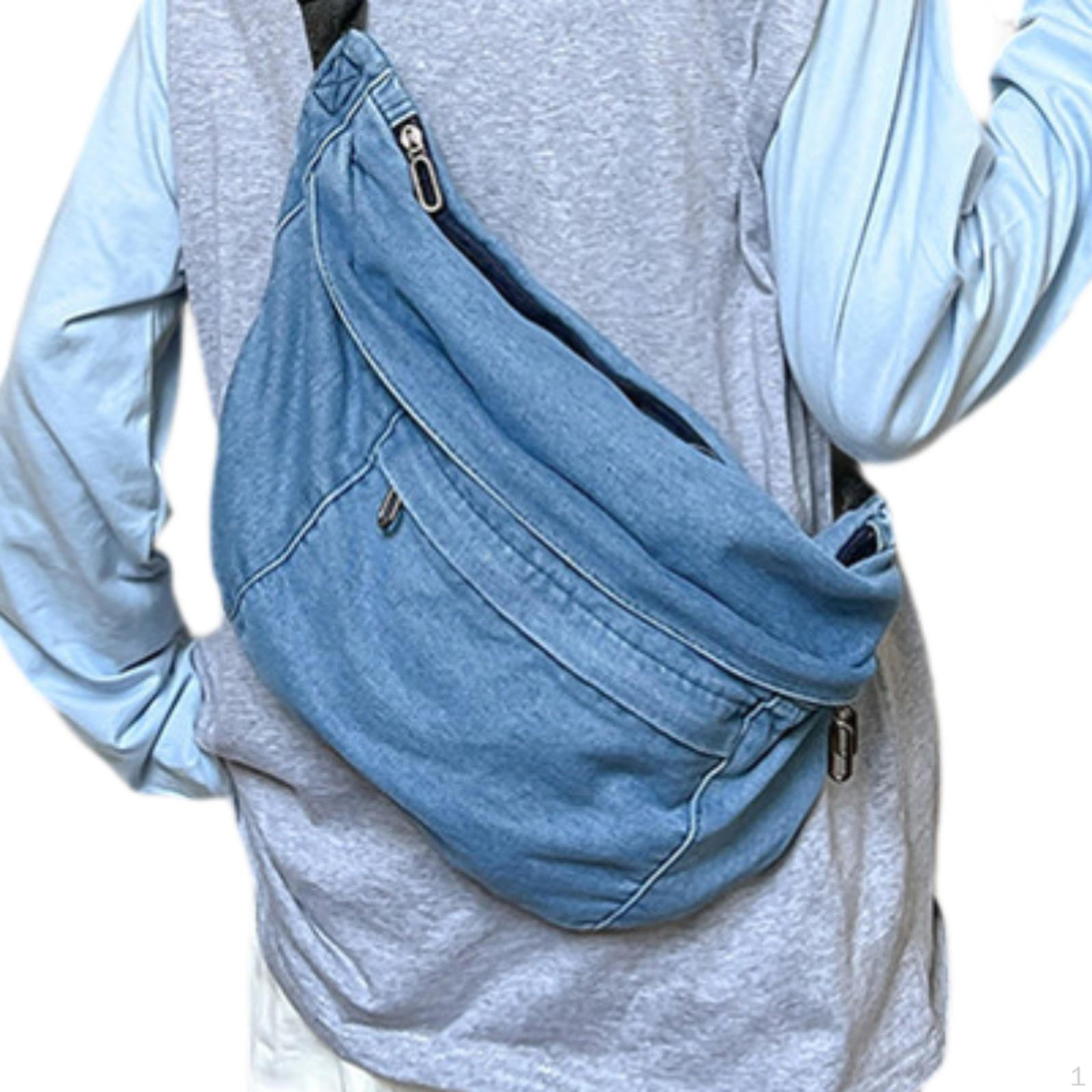Waist Bag for Women Retro Design Shoulder Bag Chest Hiking Fishing Light Blue 1880₽