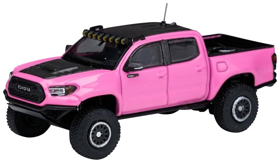 

Gaincorp Products Diecasttalk Custom 1/64 Scale Toyota 2.0 Tacoma TRD Prerunner PRO Widebody Pink Finished Model