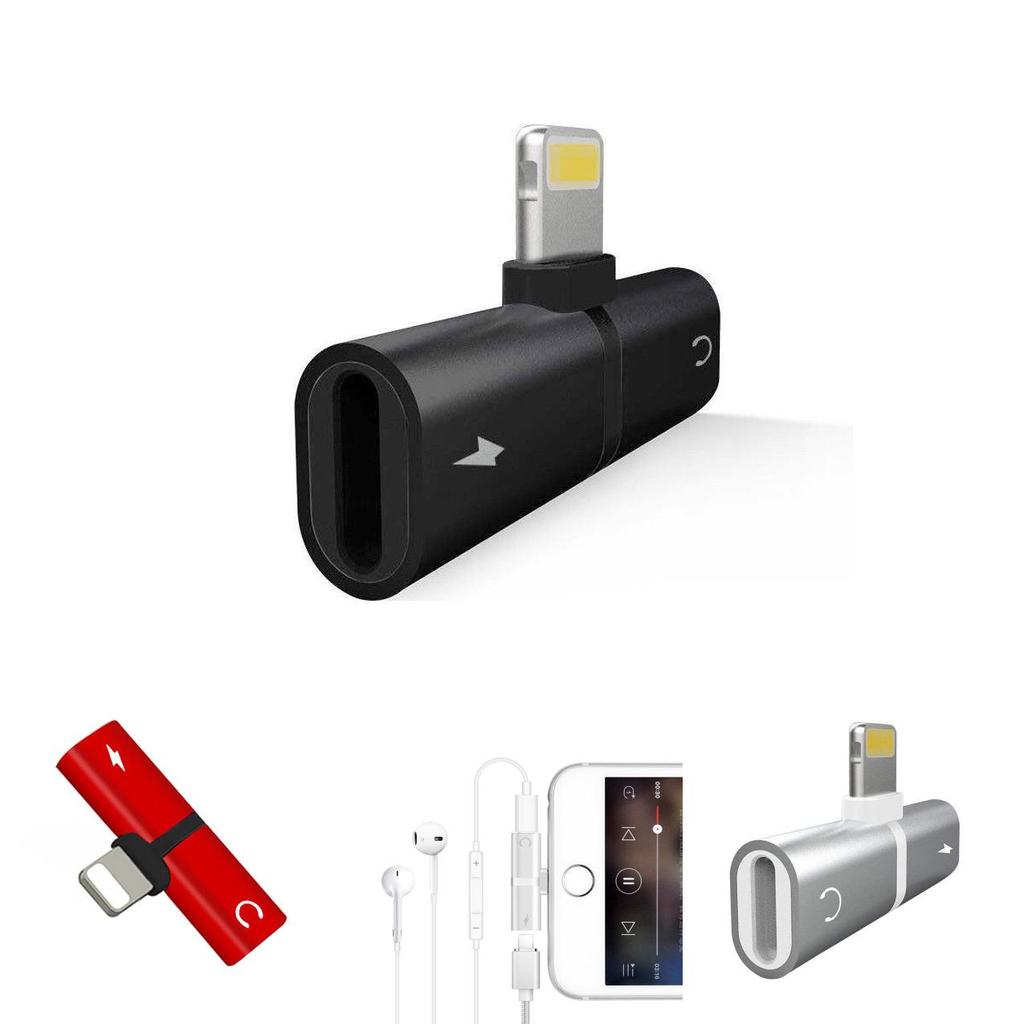 X For Iphone 8 7 2 In 1 Adapter Aux Splitter Audio Headphone Charge Cable Cord