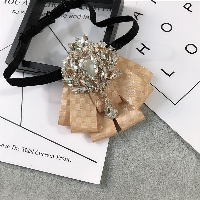 Korean Version of Bow Tie Female College Style Japanese Free-play Female Collar Flower Diamond Jewelry Shirt Accessories Male Bo