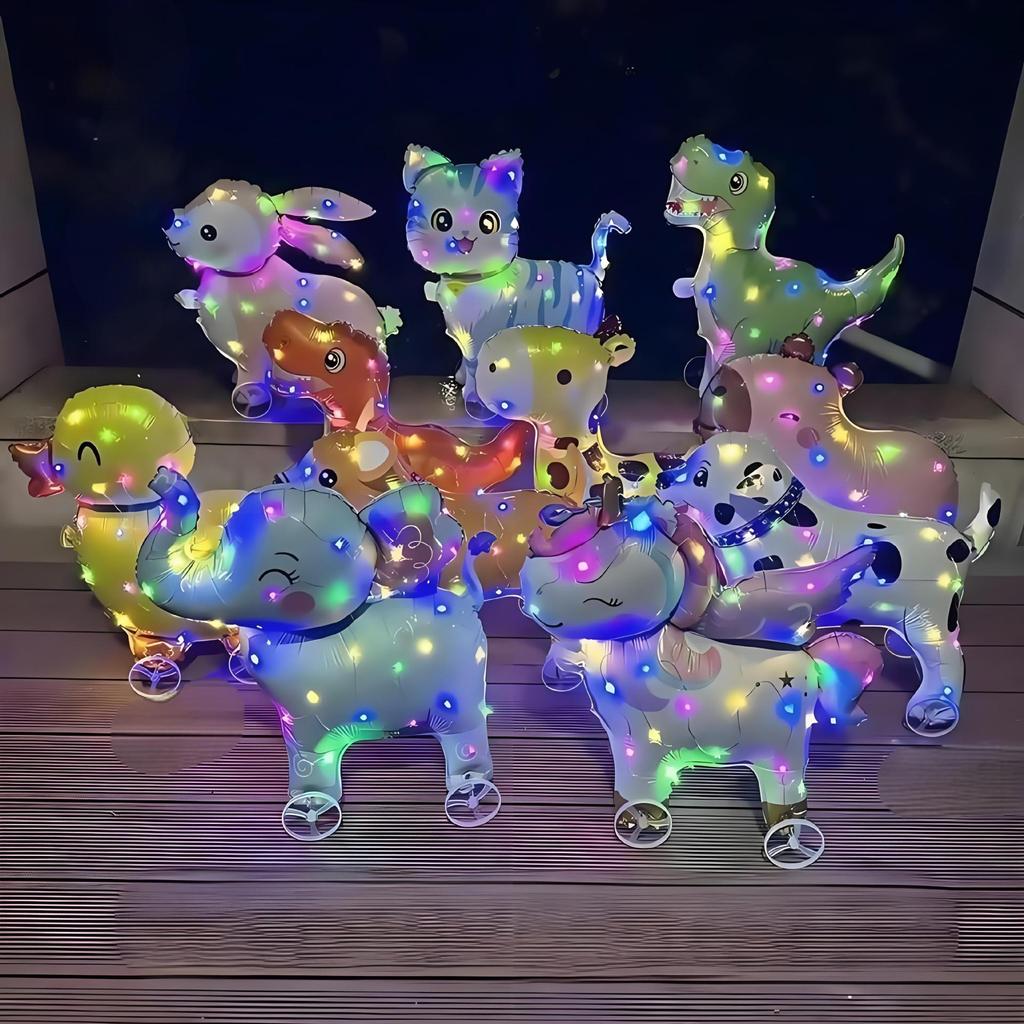 Cartoon Animal Light-Up Balloon Wheel Stroller Toys for Children