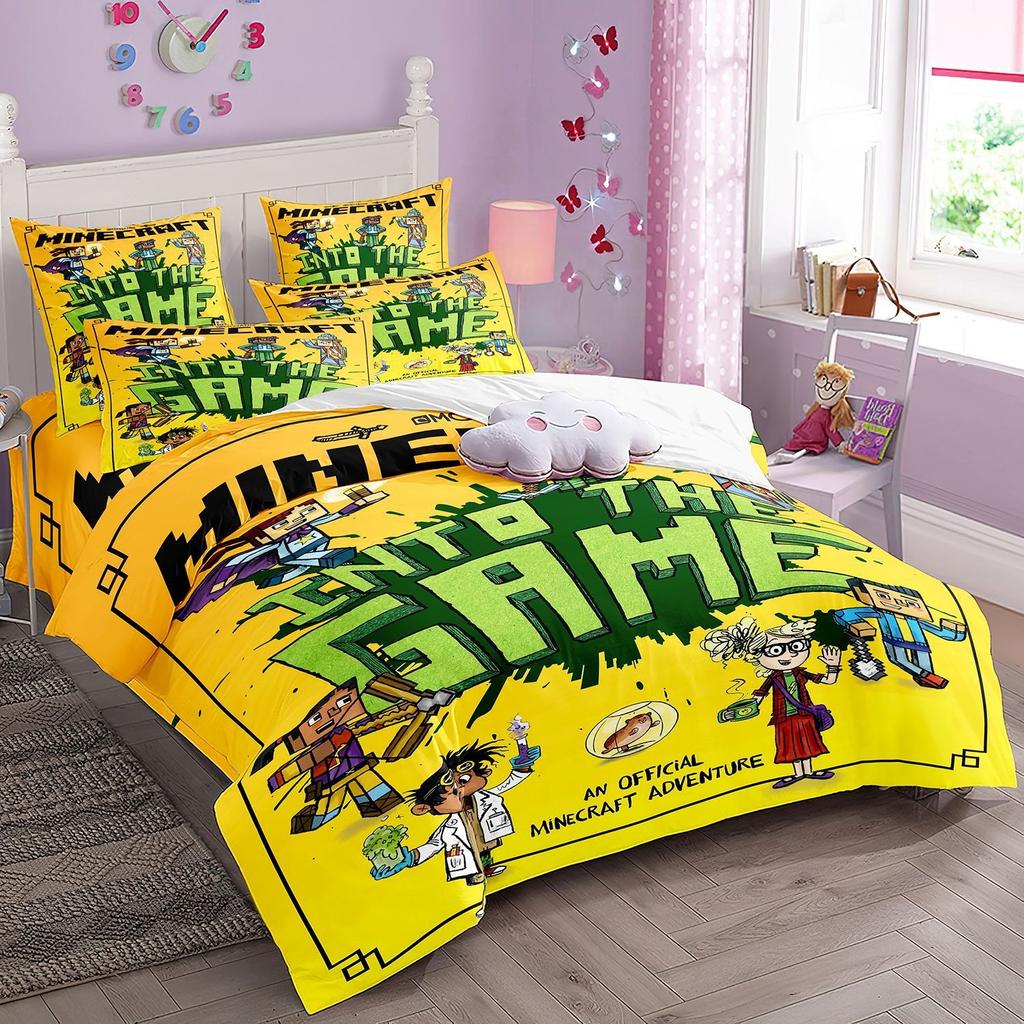 Anime Bedding Set My World Duvet Cover My World Monster Hunters Quilt cover Pillowcases Bedclothes Children's Kids Adult