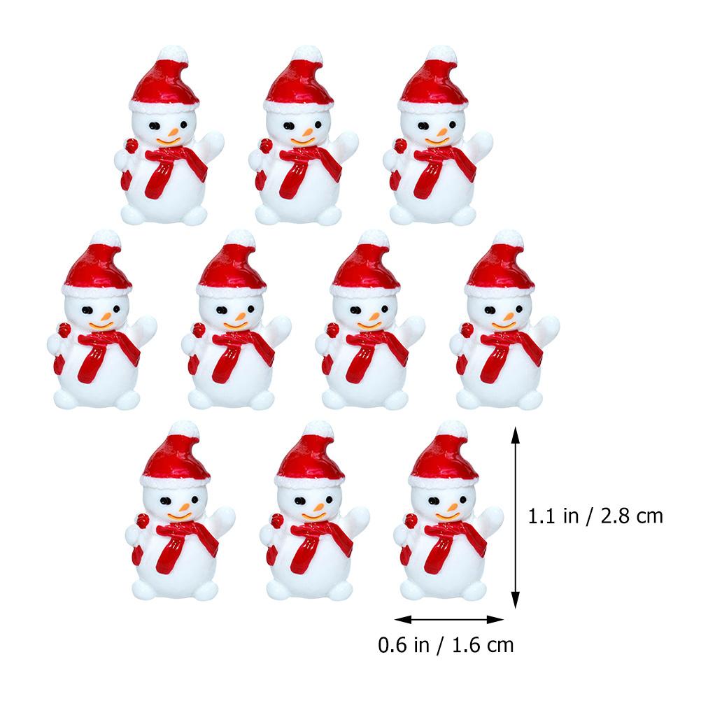 

30Pcs Mini Resin Christmas Decoration Santa Claus Snowman Tree Landscape Model Diy Garden Figurines Home Globe Decoration красный