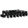 VidaXL Garden Dining Set 17 Pcs Cushions Black Braided Resin 3277950