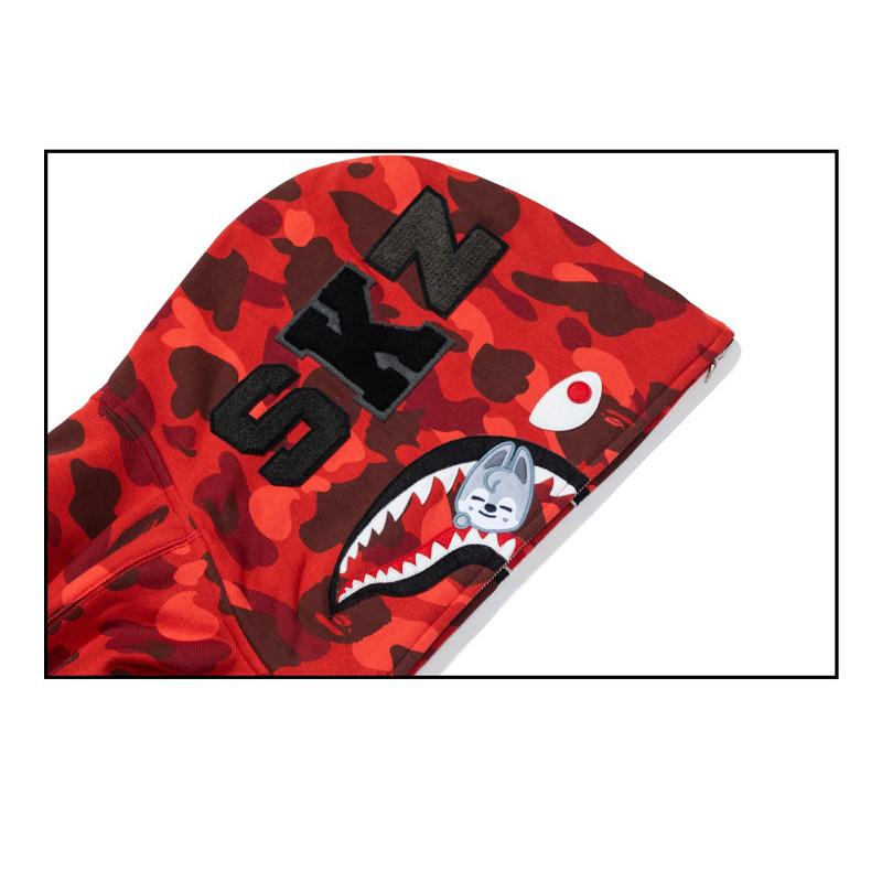 [PRE ORDER] STRAY KIDS × BAPE – Wolf Chan SHARK FULL ZIP HOODIE (Bang Chan Ver.)