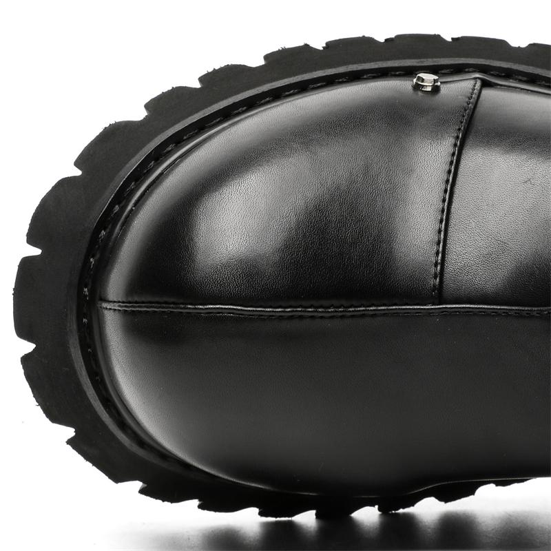 Fysisk fotografering Nischmärke Punk Street Style Hombre Vardagsklänning Svart Höjdökande Skor Läder För Herrtofflor