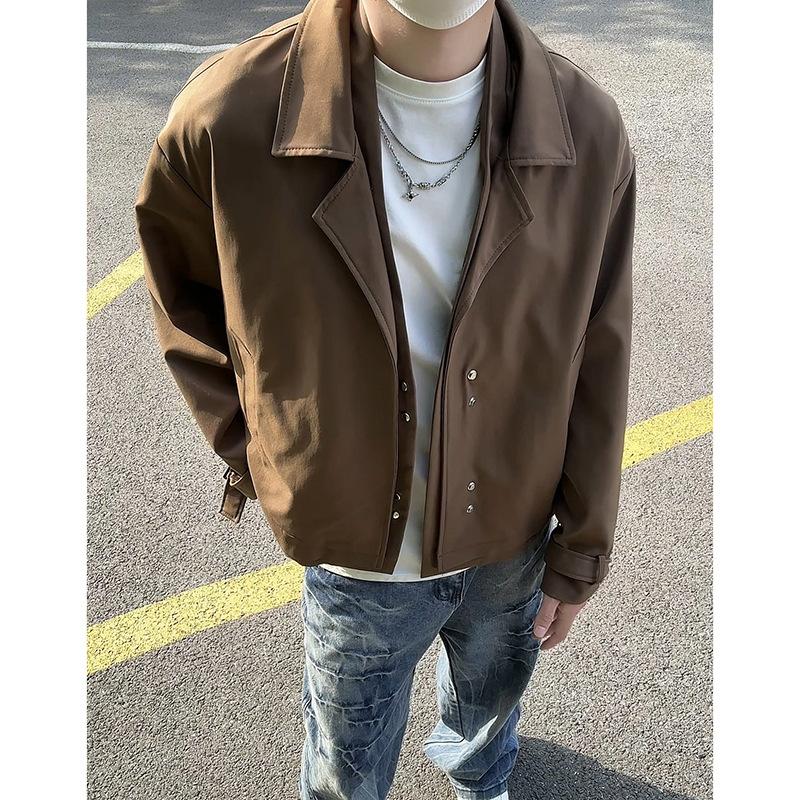 

Осенний высококачественный повседневный пиджак-двойка, мужской дизайнерский пиджак, универсальный модный топ, красивый костюм 3XL хаки