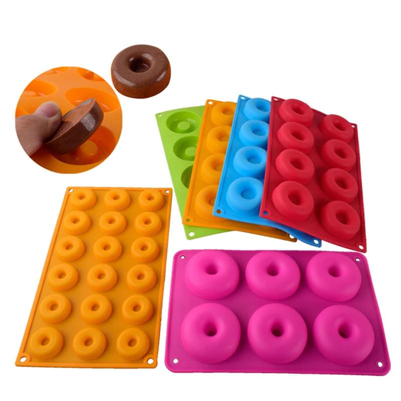 Cavity Silicone Donut molds Baking Pan Bread Pastry Mold DIY Tray Doughnut Dessert Making Cake Tools baking accessories