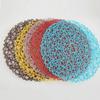 Crochet knitting Round Woven Place Mats Paper Fiber Table Placemats Hollow Decorative Placemat Dinning Place Mats Decor for Home