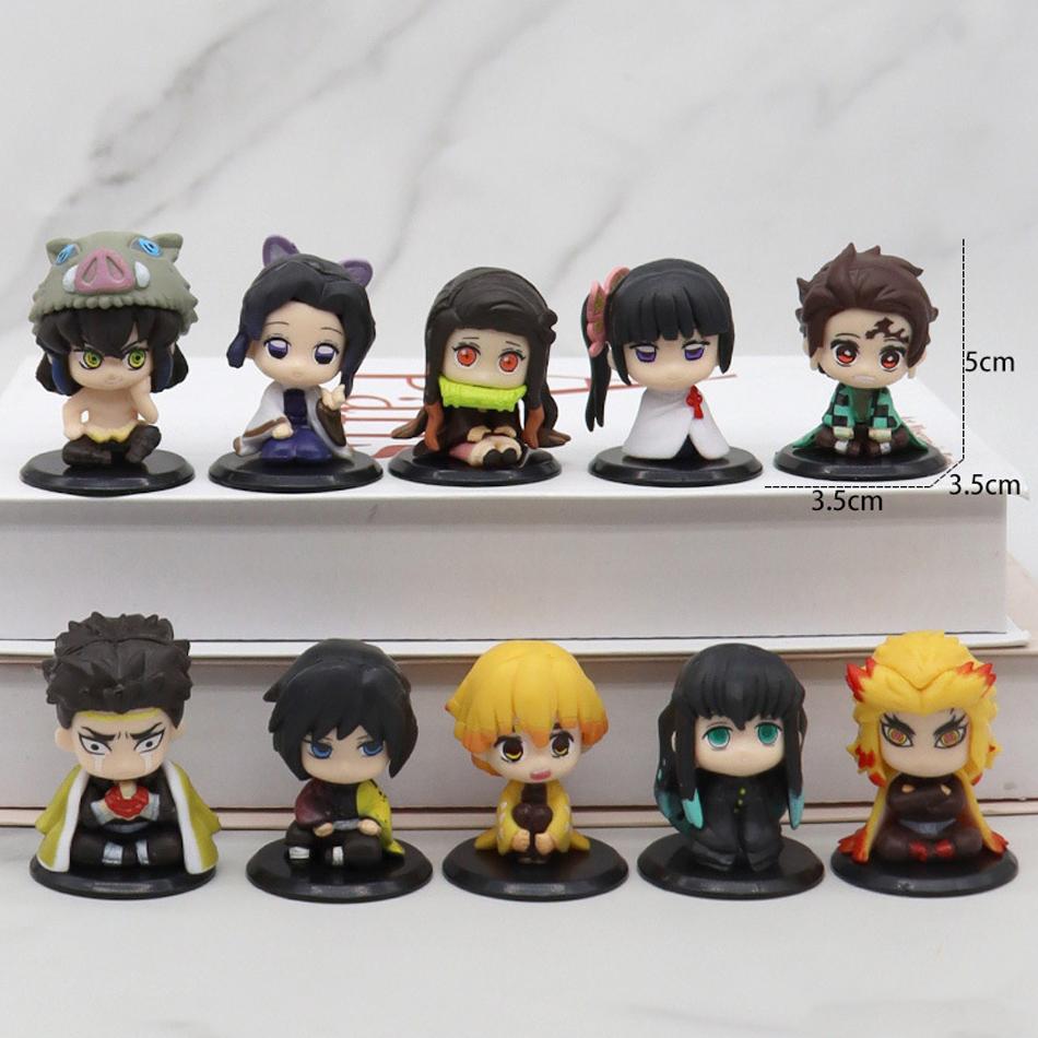 Фігурка Іграшка Demon Slayer Аніме Kimetsu no Yaiba Версія Q Сидячий Танджіро Незуко Іноске Зеніцу Модель Фігурки PVD Лялька Подарунок