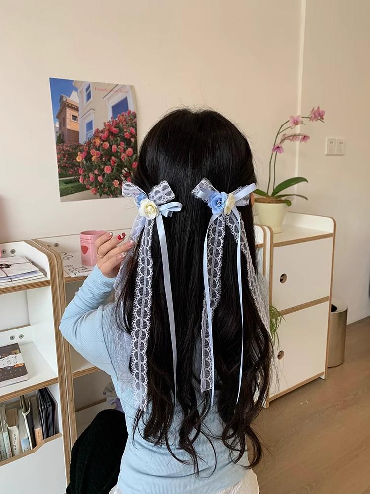 Cute Ribbon Bow Hair Clip Pigtail Braid Hairpin - Japanese & Korean Style Hair Accessories for Girls