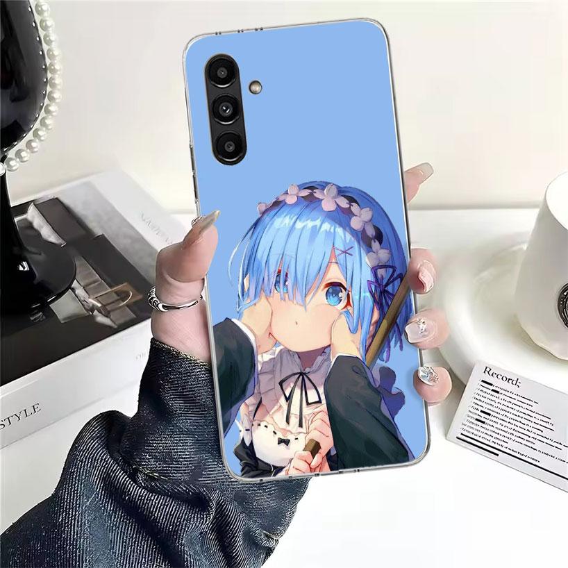 R-Rem Re Zero Anime Phone Case For Samsung Galaxy A13 A14 A15 A16 A17 A53 A54 A55 A56 A57 A33 A34 A35 A36 A37 A23 A24 A25 A26 Ga