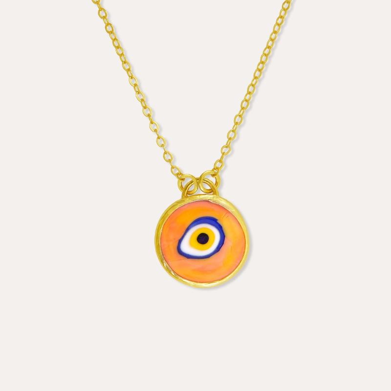 

Ins Style Colorful Stainless Steel Eyeball Pendant Necklace Personalized Sweet Pendant Women S Jewelry Accessories