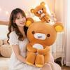 New Rilakkuma Hugging Knees Plush Toy - Cute Bear Doll Cushion, Perfect Birthday Gift for Girls