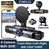 4 Channel 360°Rotate Dash Cam Wifi APP 1920* 1080P HD Car Camera Night Vision Parking Monitor G-Sensor Dashcam Black Box