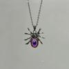 Personality Gothic Spider Colorful Glass Eyeball Pendant Necklace for Women Hallowmas Hip-hop Punk Jewelry Accessories Gifts