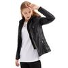 Hooded Leather Jacket Two-piece Set Removable Large Size Genuine Leather Jacket for Women PU Washed Leather
