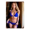Vintage Blue Bikini Girl Metal Sign 8x12 Inch Rustic Wall Art for Bar Garage Man Cave