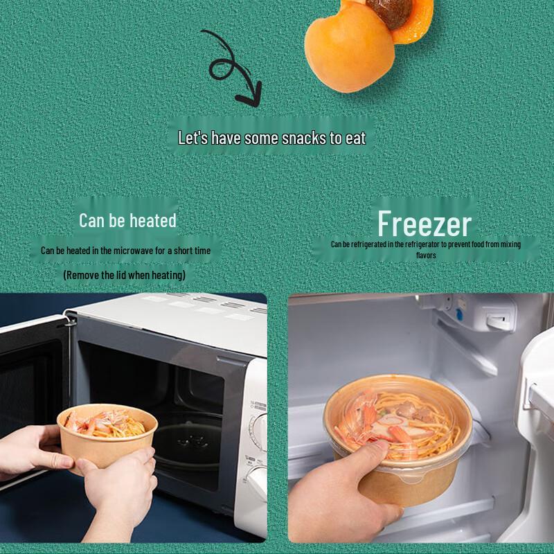 Disposable Kraft Paper Food Containers and Lids